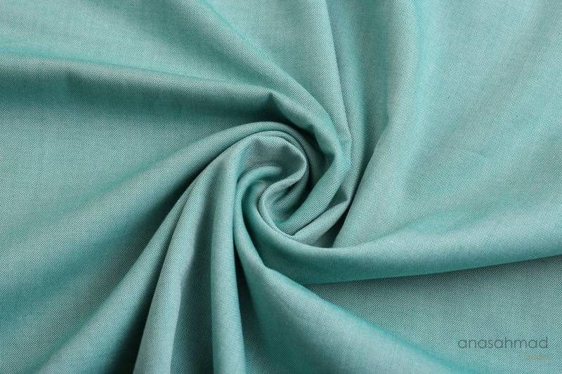 Teal fabric swirl, macro texture detail
