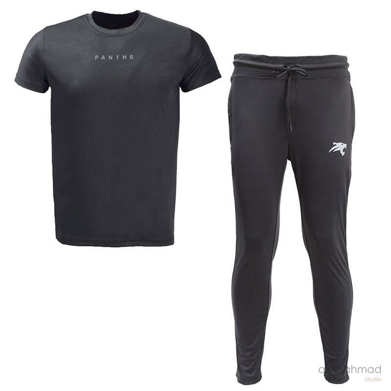 Black Panthr athletic t-shirt and jogger pants set