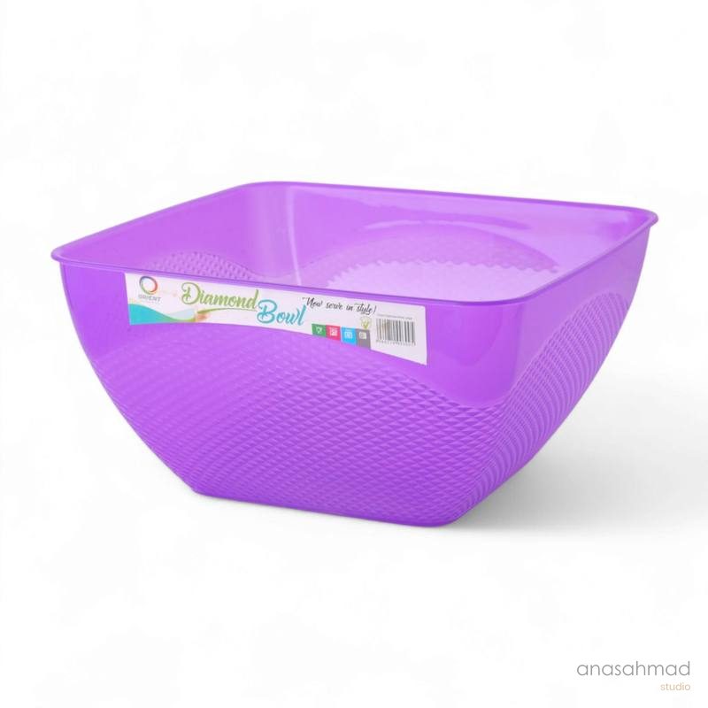 Orient purple Diamond Bowl with textured finish on white background