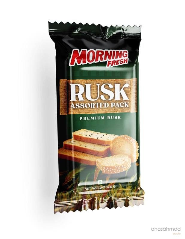 Morning Fresh Rusk Assorted Pack packaging product photography